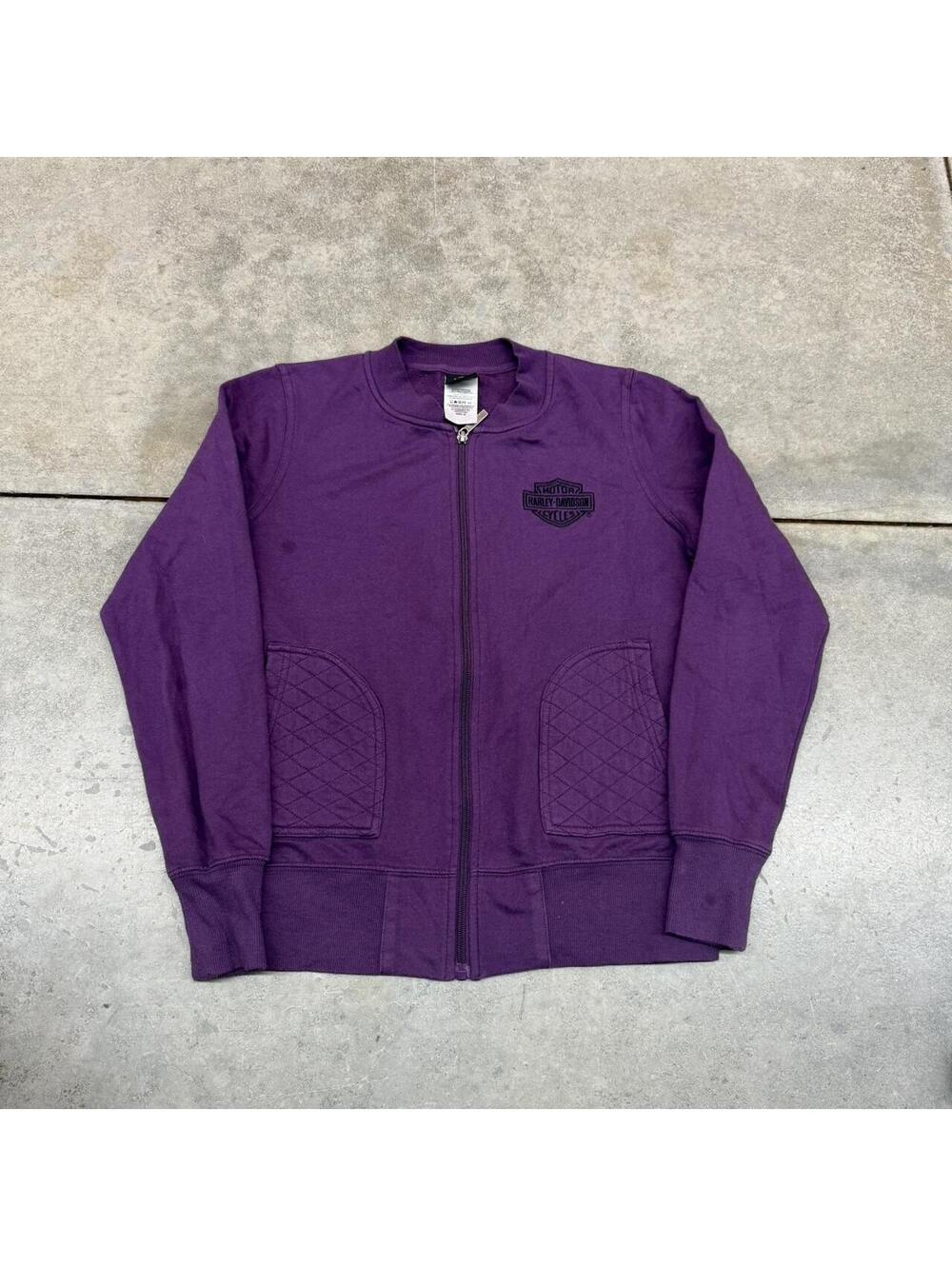 vintage harley davidson purple full zip sweatshirt size medium WOMENS